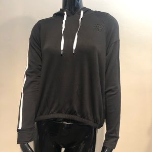 Nicole Miller Active Striped Sleeve Sweatshirt